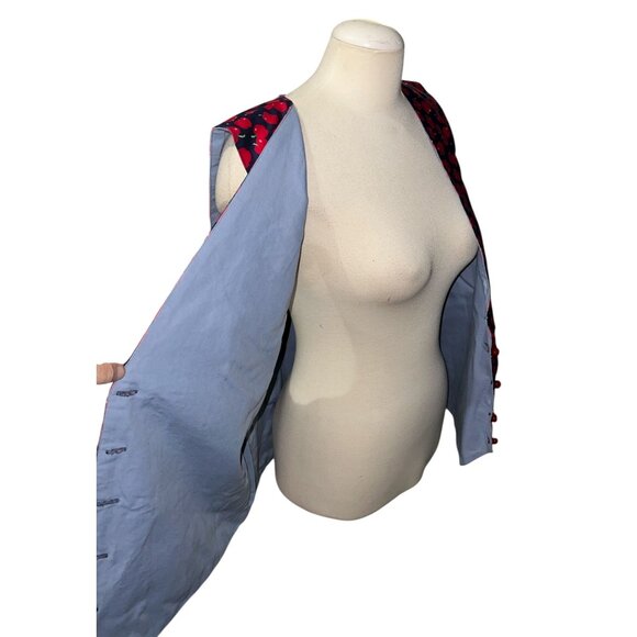 Vintage Apple Print Button-Up Vest Sz Large (Unsized) Womens  with Apple Buttons - Picture 5 of 13